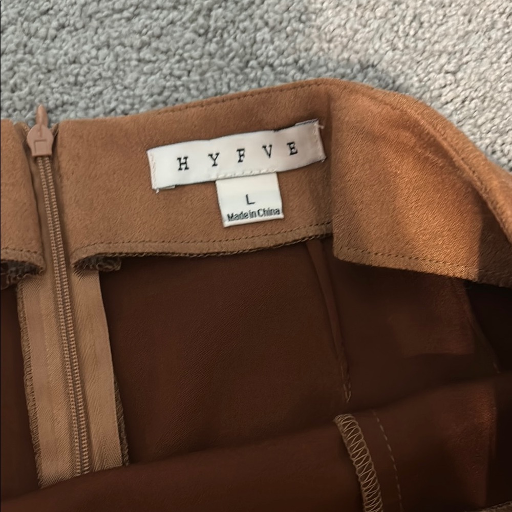 HYFVE Rust Brown Suede-Look Mini Skirt - Picture 2 of 3